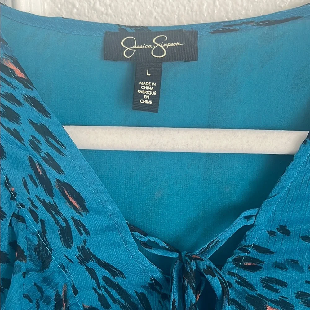 Jessica Simpson Blue Ruffle Tunic - Picture 3 of 6